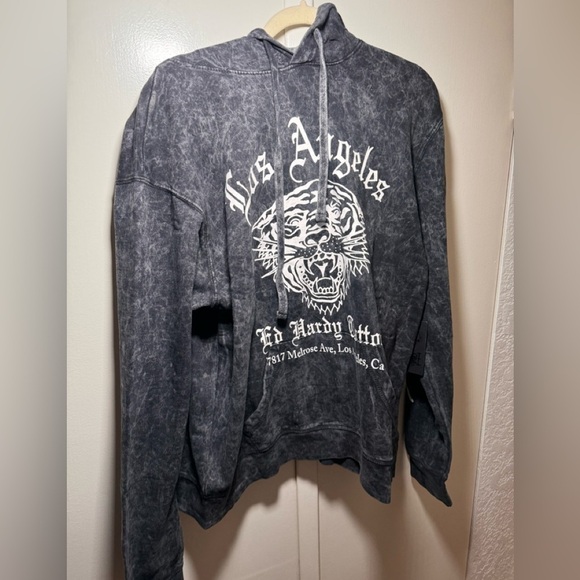 Ed Hardy X Acid Washed Oversized Tiger Hoodie. Large - Picture 3 of 8